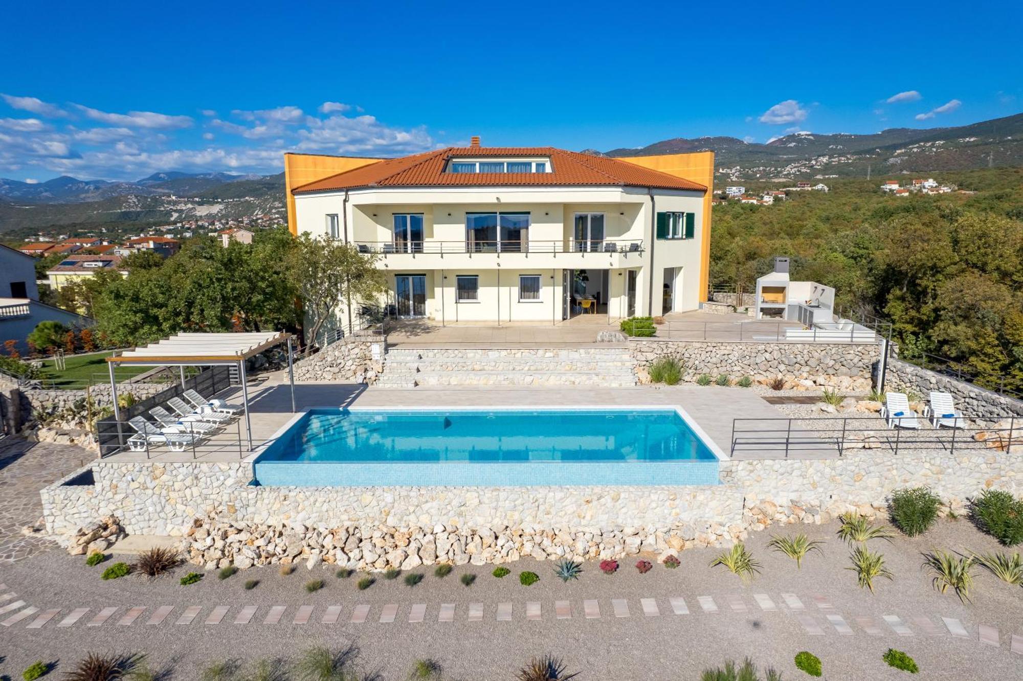 Luxury Villa Ostro With Pool & Krk Bridge View 클랄제비카 외부 사진